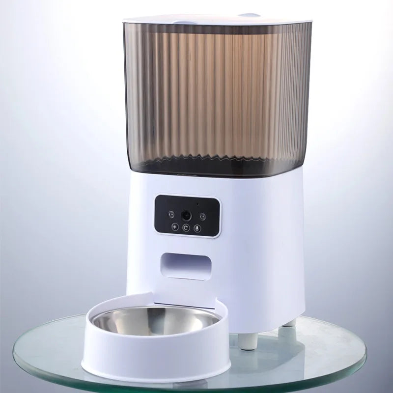 5L Smart Automatic Pet Feeder with Camera & Dual Bowls – WiFi Cat and Dog Food Dispenser