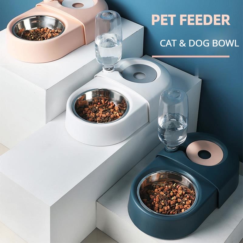 2-in-1 Dog & Cat Feeding Bowl with Automatic Water Refill
