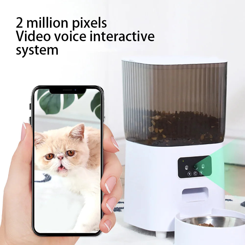 5L Smart Automatic Pet Feeder with Camera & Dual Bowls – WiFi Cat and Dog Food Dispenser