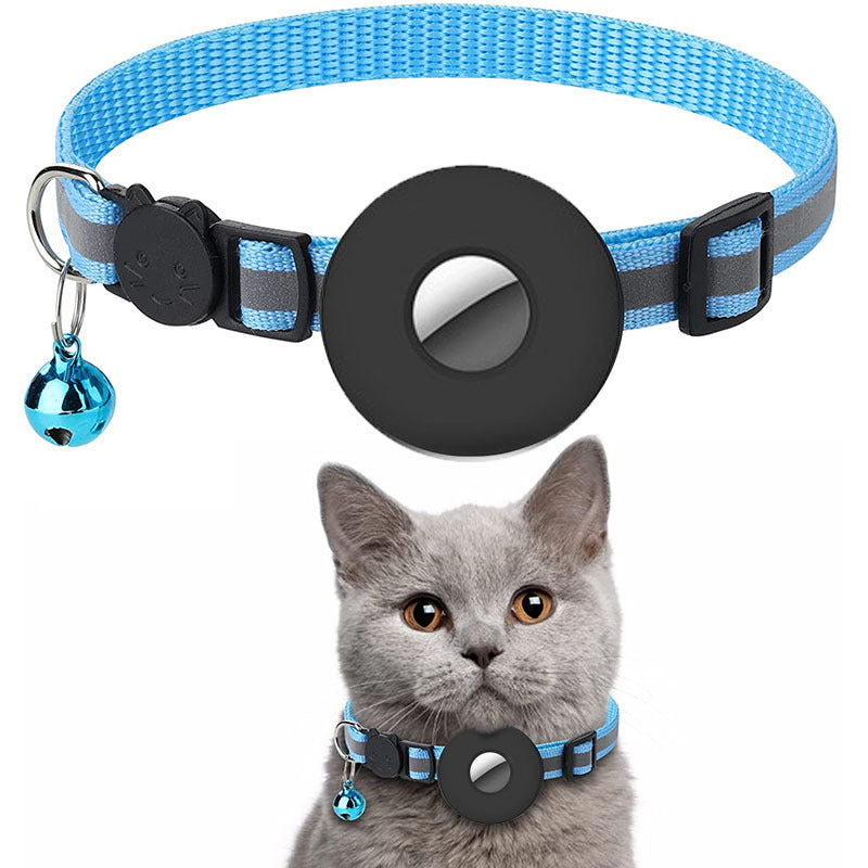 Reflective Air Tag Cat Collar with Bell for Pet Tracking