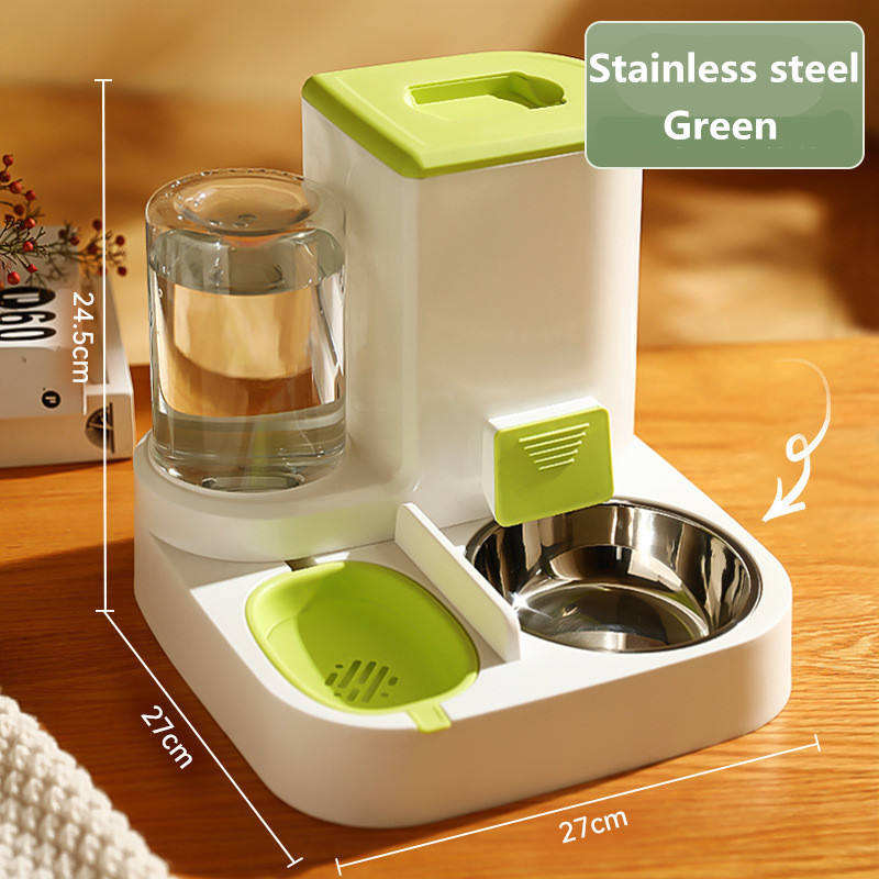 Automatic Cat Feeder with Stainless Steel Bowls – Pet Food Dispenser for Cats and Dogs