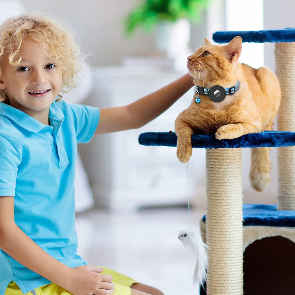 Reflective Air Tag Cat Collar with Bell for Pet Tracking