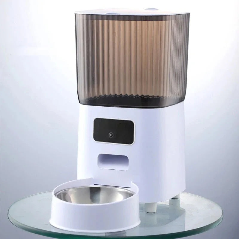 5L Smart Automatic Pet Feeder with Camera & Dual Bowls – WiFi Cat and Dog Food Dispenser