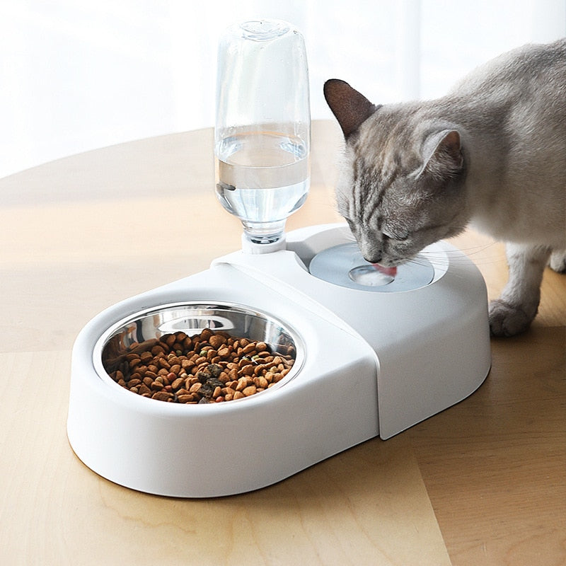 2-in-1 Dog & Cat Feeding Bowl with Automatic Water Refill