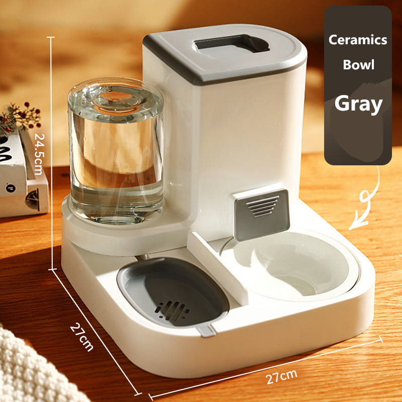 Automatic Cat Feeder with Stainless Steel Bowls – Pet Food Dispenser for Cats and Dogs