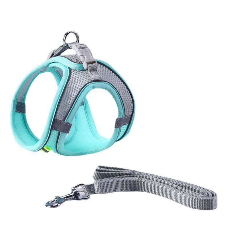 Adjustable Reflective Breathable Mesh Pet Harness for Cats and Dogs with Leash for Outdoor Use - Tail Tales