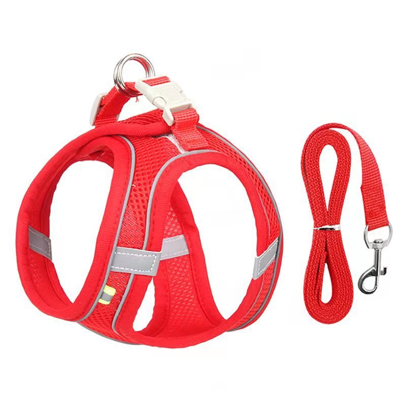 Adjustable Reflective Breathable Mesh Pet Harness for Cats and Dogs with Leash for Outdoor Use - Tail Tales