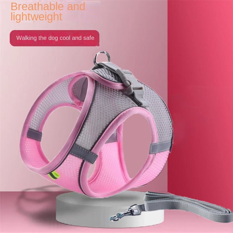 Adjustable Reflective Breathable Mesh Pet Harness for Cats and Dogs with Leash for Outdoor Use - Tail Tales