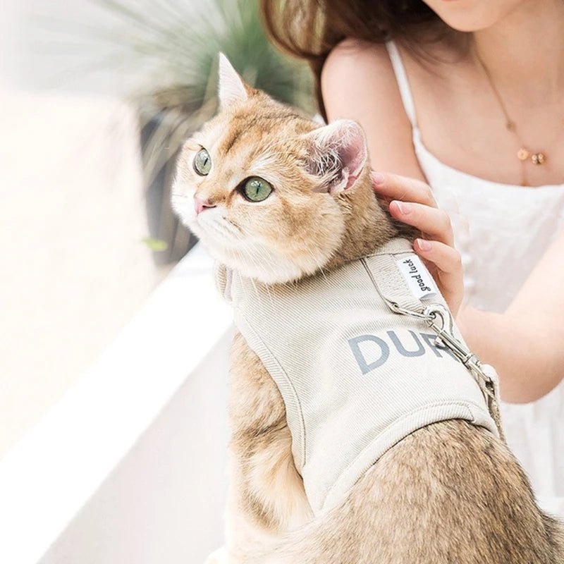Cat Chest Back Harness Leash Adjustable Length Pet Traction Cat Dog Traction Rope Collar Cat Harness Belt - Tail Tales