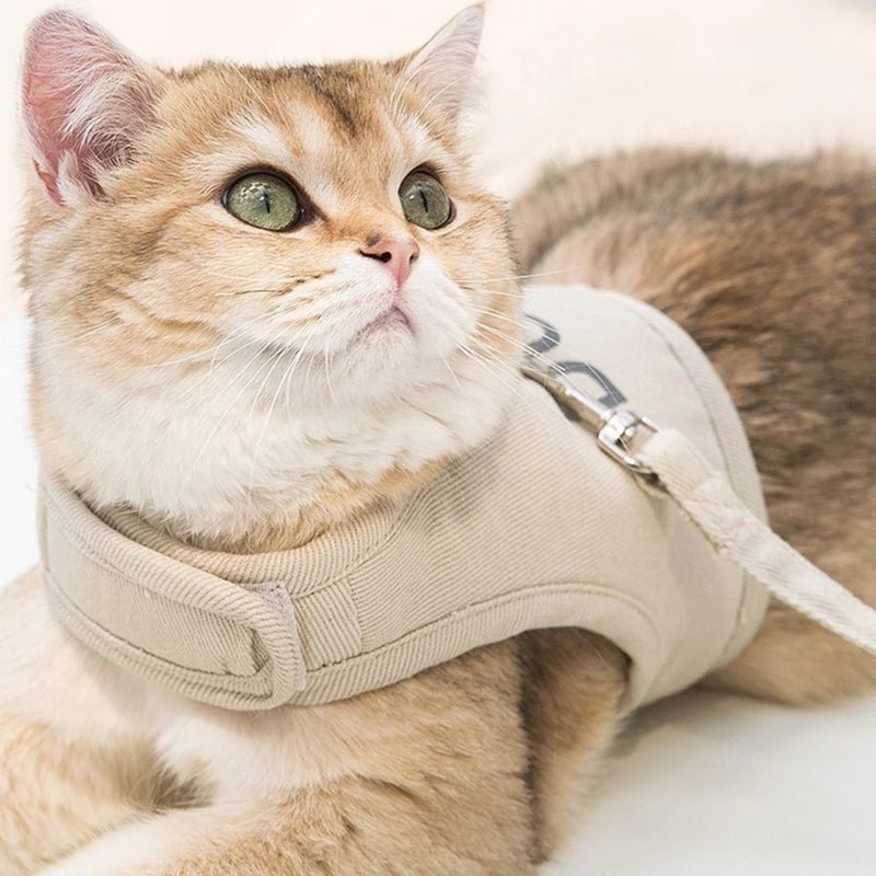 Cat Chest Back Harness Leash Adjustable Length Pet Traction Cat Dog Traction Rope Collar Cat Harness Belt - Tail Tales