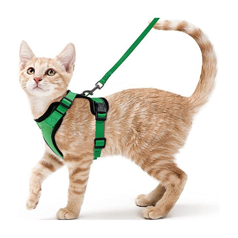Cat Harness and Leash with Easy Control, Escape-Proof - Soft Adjustable Vest Harness for Walking Cats. - Tail Tales