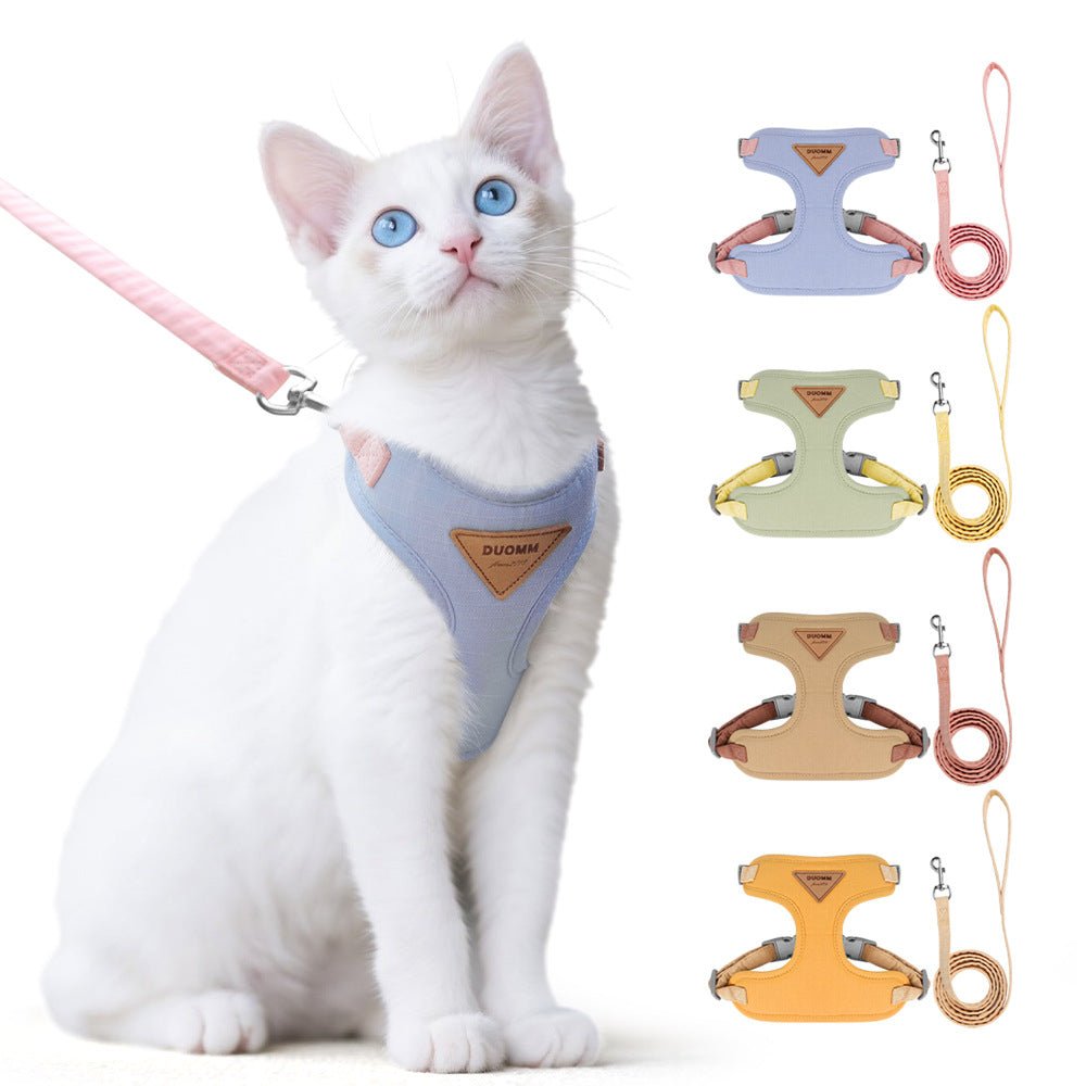 Cat traction rope to prevent breaking free cat chest harness for outdoor walking cat rope - Tail Tales