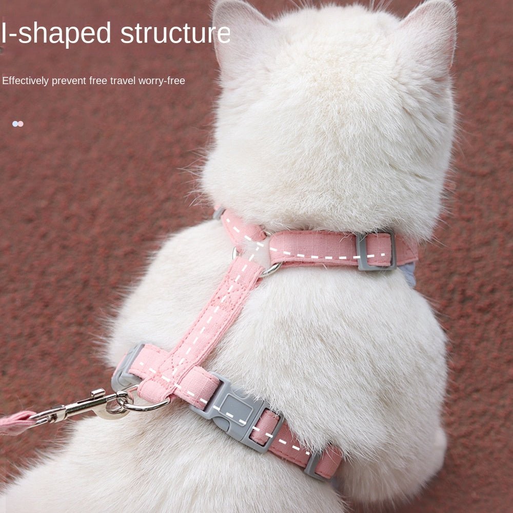 Cat traction rope to prevent breaking free cat chest harness for outdoor walking cat rope - Tail Tales