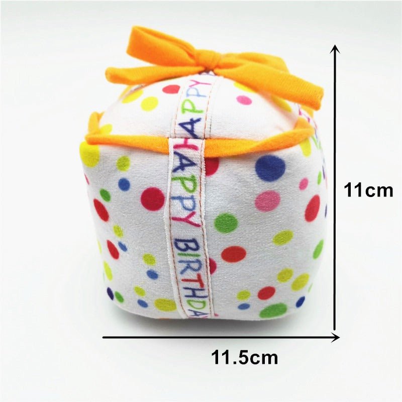 Cute Birthday Cake Squeaker Toy for Puppies, Dogs & Cats - Tail Tales