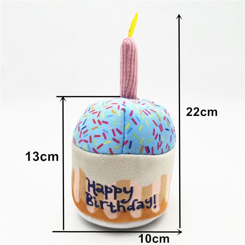 Cute Birthday Cake Squeaker Toy for Puppies, Dogs & Cats - Tail Tales