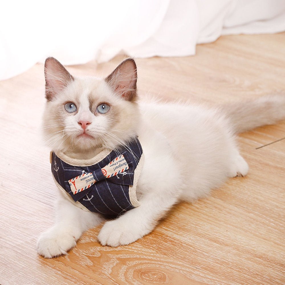 Cute Dog Cat Harness and Leash Set Nylon Mesh Pet Puppy Harness Lead Cat Collar Clothes Vest for Small Cats Kitten Pet Supplies - Tail Tales