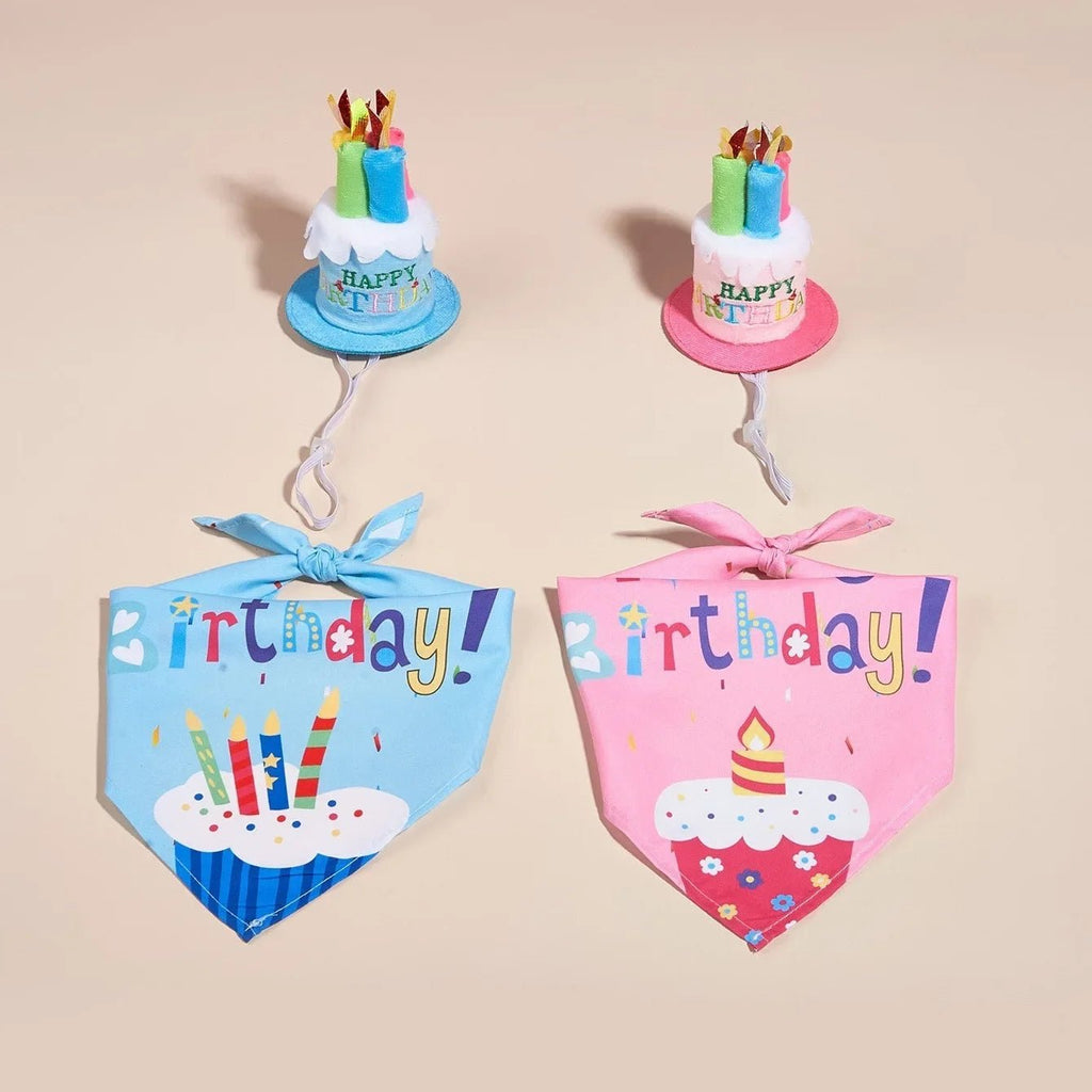 Dog Happy Birthday Decoration Dog Costume Hats Bowknot Bandana Neckerchief Bibs Banners Party Cat Dog Pets Accessories Perros - Tail Tales