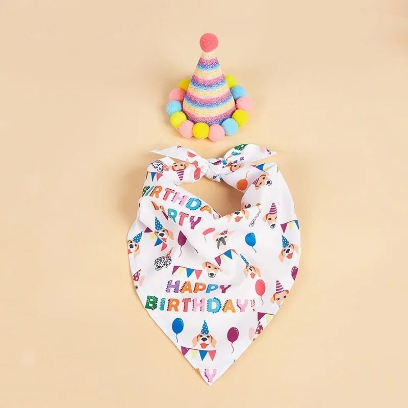 Dog Happy Birthday Decoration Dog Costume Hats Bowknot Bandana Neckerchief Bibs Banners Party Cat Dog Pets Accessories Perros - Tail Tales