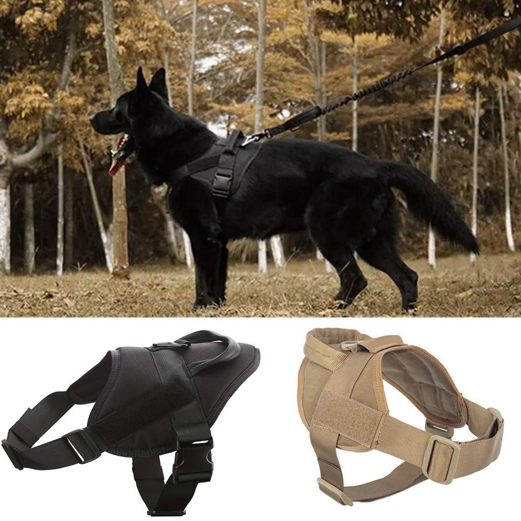 Dog Tactical Vest Nylon Outdoor Waterproof Dog Clothing Large And Medium-Sized Dog Training Vest Chest Strap Traction - Tail Tales