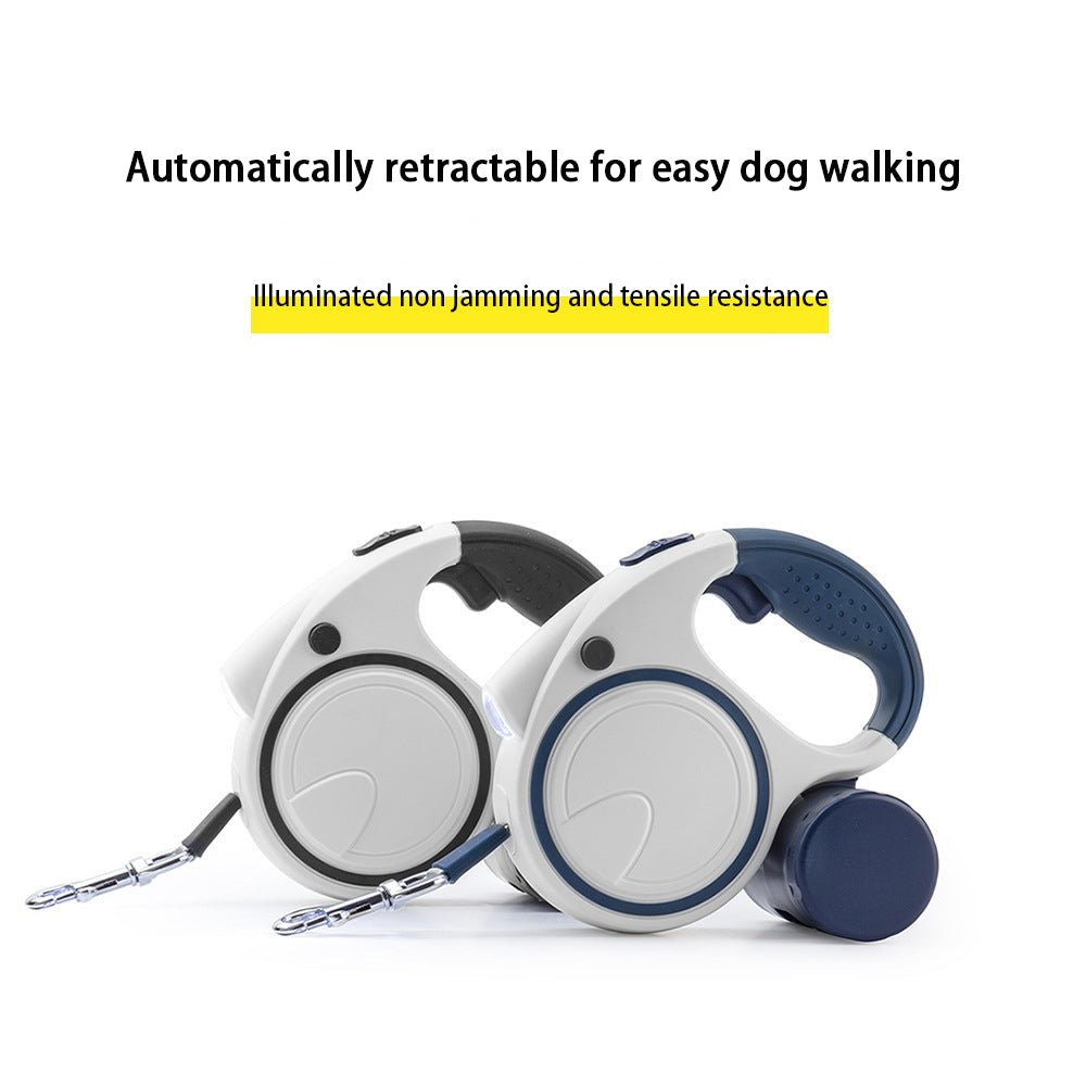 New Pet Telescopic Traction Rope, Dog Flashlight Automatic Traction Device, Dog Rope, Cat Rope, Dog Rope Traction Belt - Tail Tales