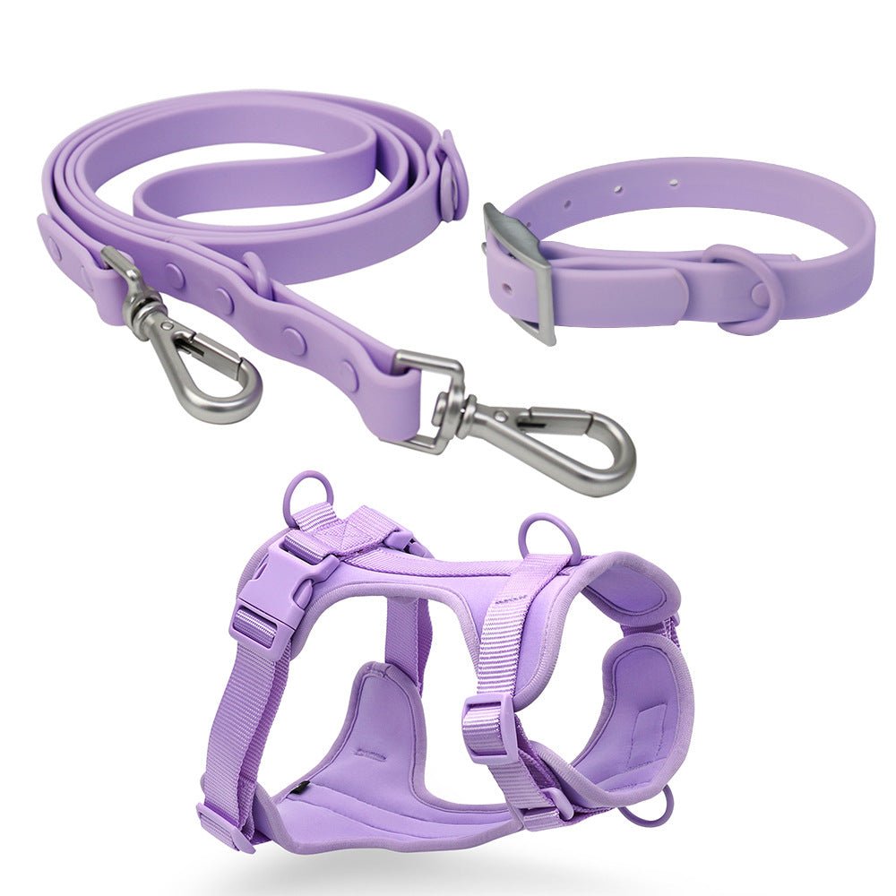 New Waterproof PVC Pet Dog Leash Small And Medium-Sized Dog Anti Bite Chest Strap Dog Leash - Tail Tales