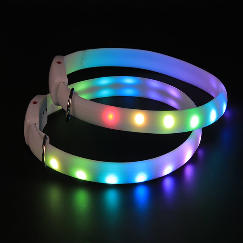 Pet Collar Dog Led Glow Collar Multi-Color Glow Can Be Freely Cut Glow Dog Collar Dog Necklace - Tail Tales