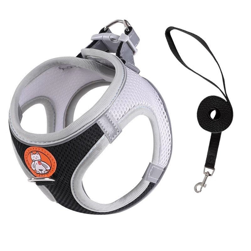 Pet dog leash traction rope reflective chest and back dog leash small dog leash cat leash anti loosening not strangling the neck - Tail Tales
