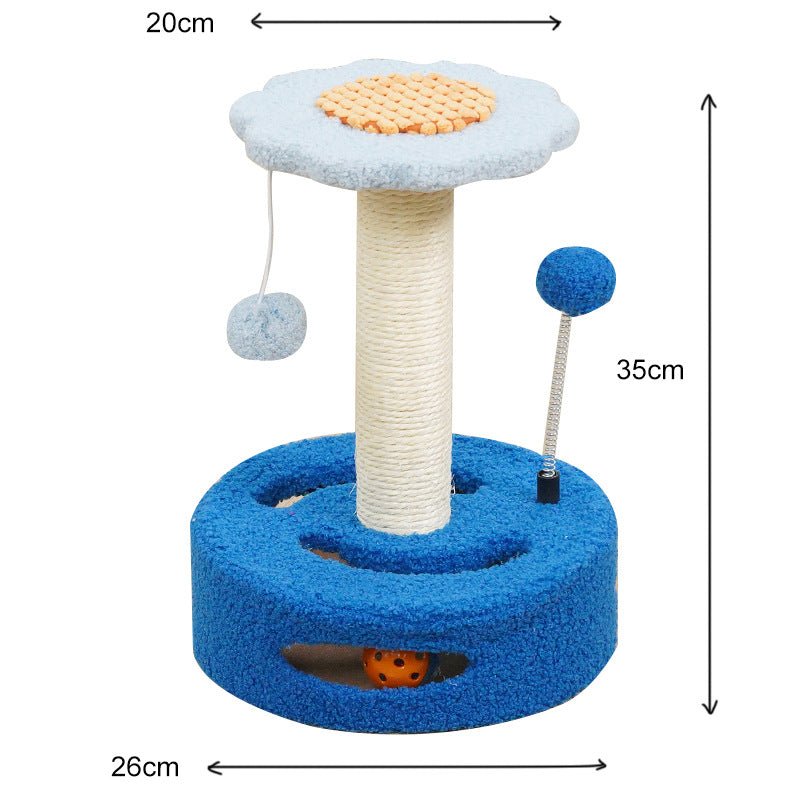Sunflower Cat Tree – Small Cat Climbing Tower with Scratch Posts & Ball Toy - Tail Tales