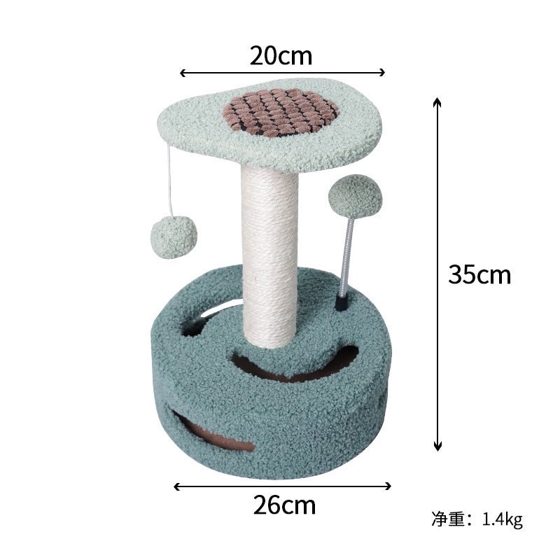 Sunflower Cat Tree – Small Cat Climbing Tower with Scratch Posts & Ball Toy - Tail Tales