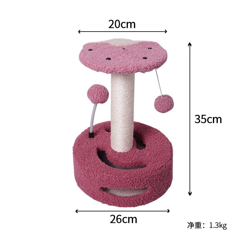 Sunflower Cat Tree – Small Cat Climbing Tower with Scratch Posts & Ball Toy - Tail Tales